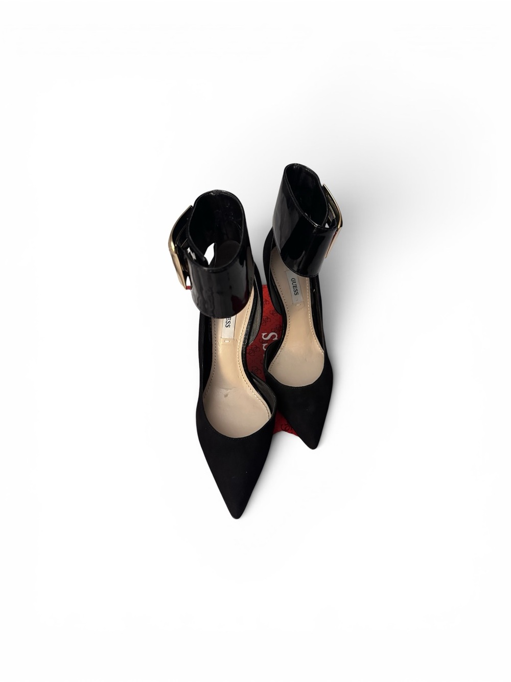 Black Ankle-Cuff Pointed Toe Pumps -  Women Shoes